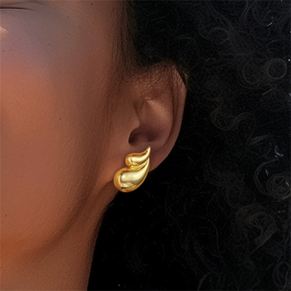 Brass Geometric Water Droplets Flamboyant Exaggerated Electroplated Women's Earrings