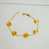 Brass Gold Plated Elegant Simple Style Flower Plating Bracelets Earrings Necklace