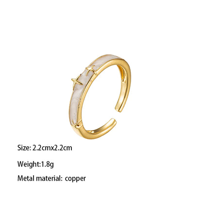 Brass Gold Plated Glam Luxurious Vacation Plating Inlay Heart Shape Zircon Rings