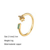 Brass Gold Plated Glam Luxurious Vacation Plating Inlay Heart Shape Zircon Rings