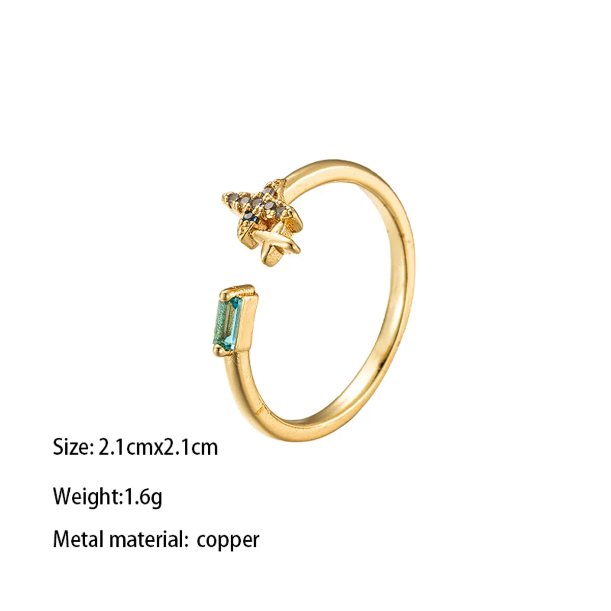 Brass Gold Plated Glam Luxurious Vacation Plating Inlay Heart Shape Zircon Rings