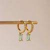 Brass Goldplated Geometric Zircon Earrings