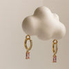 Brass Goldplated Geometric Zircon Earrings