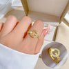 Brass Gshaped Crown Ring With Electroplating For Women