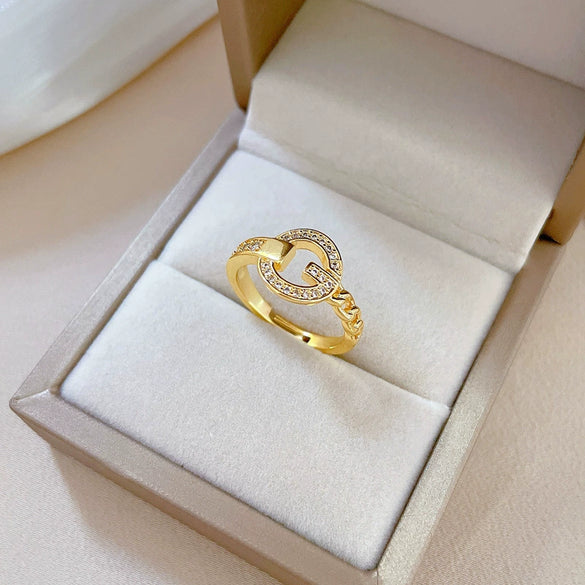 Brass Gshaped Crown Ring With Electroplating For Women