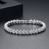 Brass Heart Shaped Zircon Bracelet For Women Fashion Electroplated Gemstone Bangle Gift Jewelry