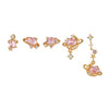 Brass Heartshaped Inlaid Zircon Women's Earrings Set