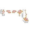 Brass Heartshaped Inlaid Zircon Women's Earrings Set