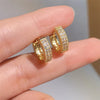 Brass Inlay Round Zircon Earrings