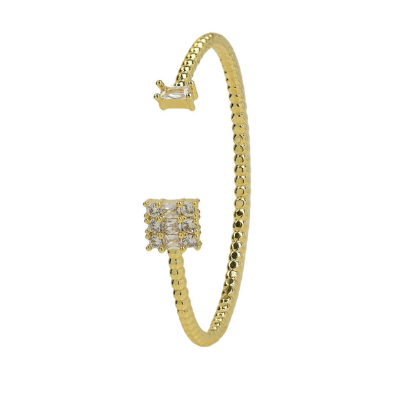 Brass Pearshaped Love Heartshaped Square Zircon Mixed Color Open Bracelet Stacking Electroplated