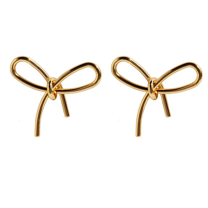 Brass Plating Bowknot Bow Knot Ear Studs