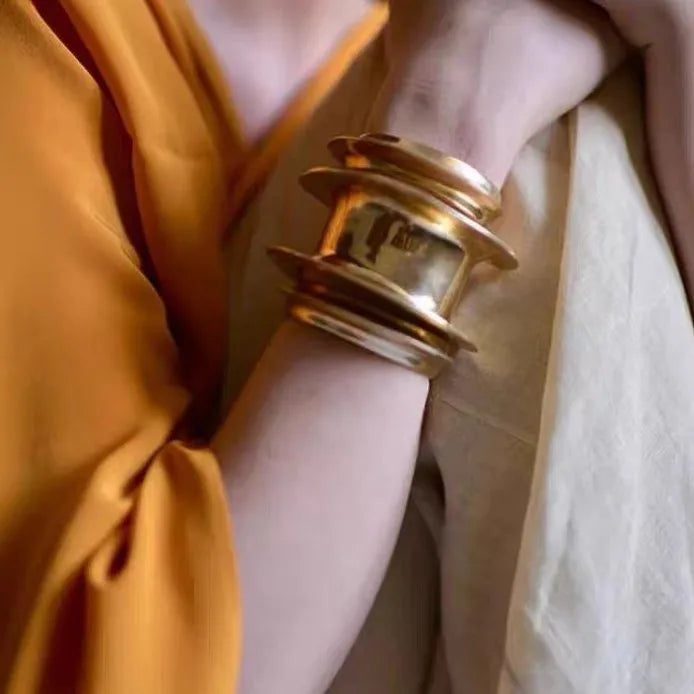 Brass Plating Geometric Bangle