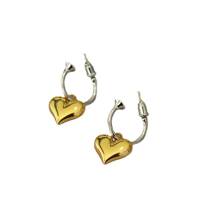 Brass Plating Heart Shape Drop Earrings