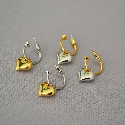 Brass Plating Heart Shape Drop Earrings