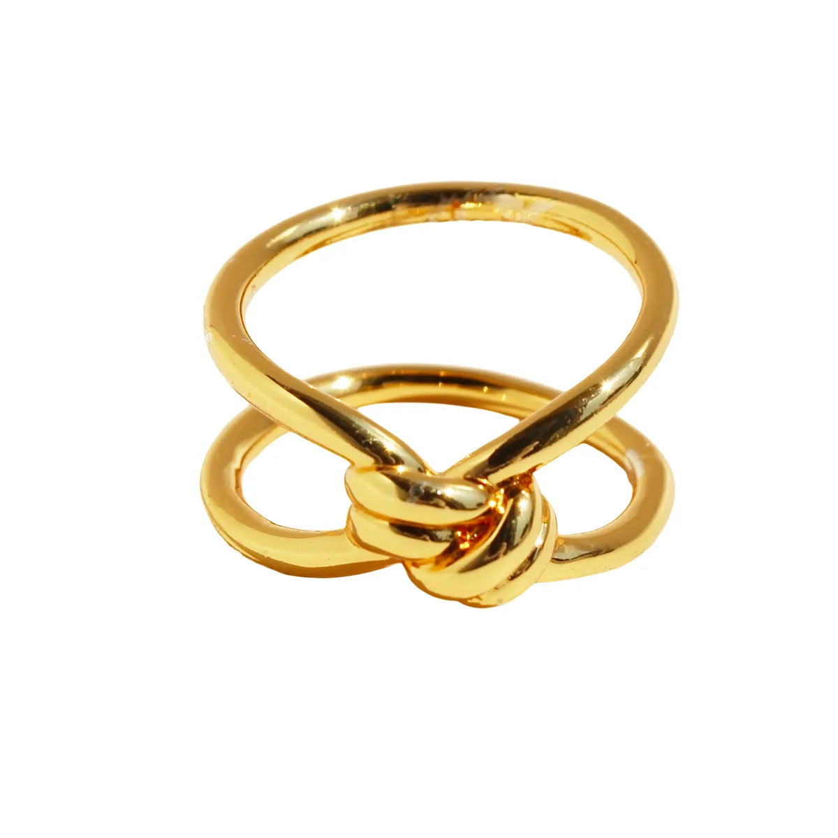 Brass Simple Style Classic Style Irregular Plating Knot Solid Color Rings