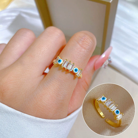 Brass The Crown Style Microinlaid Real Gold Plated Women's Fashion Ring