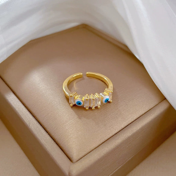 Brass The Crown Style Microinlaid Real Gold Plated Women's Fashion Ring