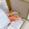 Brass The Crown Style Microinlaid Real Gold Plated Women's Fashion Ring