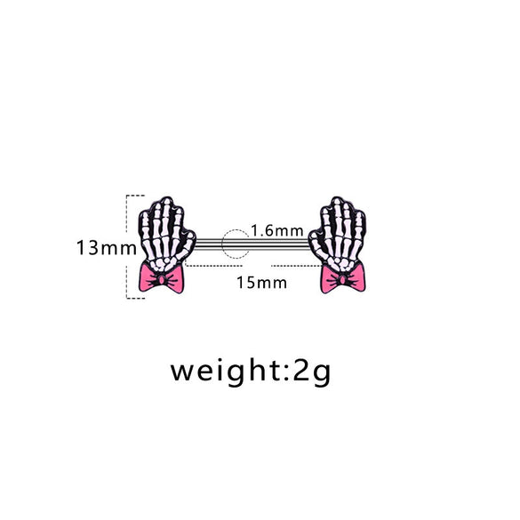 Breast Ring Jewelry Stainless Steel Alloy Inlaid Artificial Gem Semiprecious Stone Animal Zodiac Electroplating