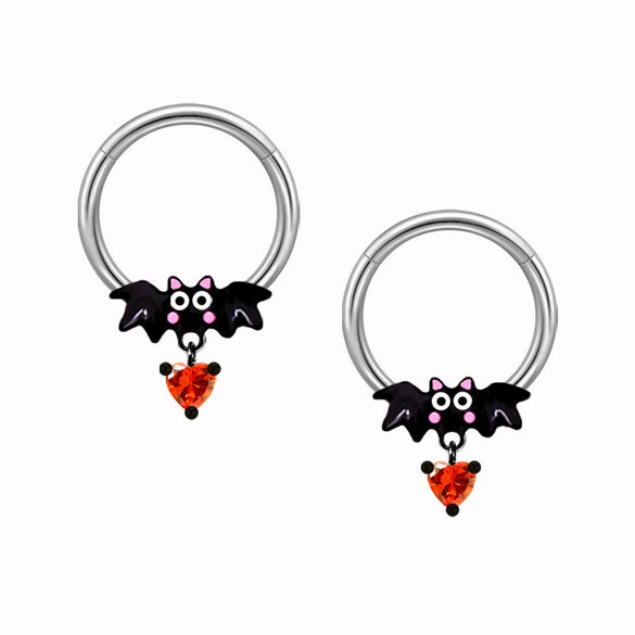 Breast Ring Jewelry Stainless Steel Alloy Inlaid Artificial Gem Semiprecious Stone Animal Zodiac Electroplating