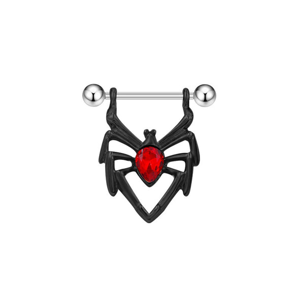 Breast Ring Zinc Alloy Geometric Spider Bat Style Stainless Steel