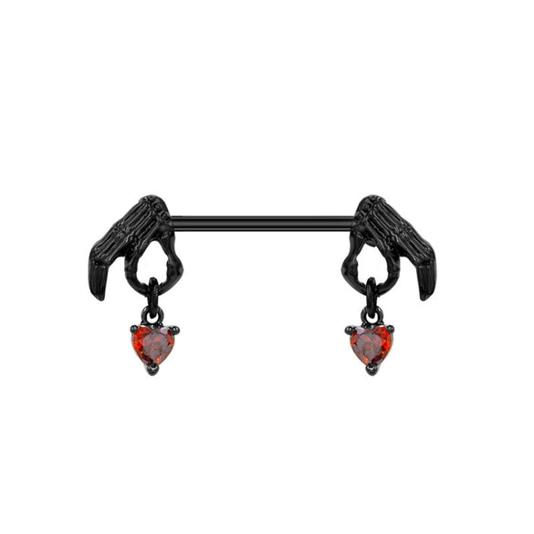 Breast Ring Zinc Alloy Geometric Spider Bat Style Stainless Steel