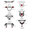 Breast Ring Zinc Alloy Geometric Spider Bat Style Stainless Steel