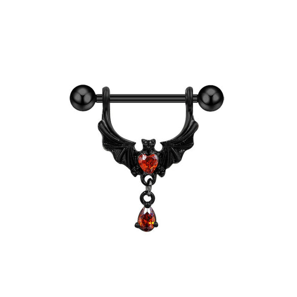 Breast Ring Zinc Alloy Geometric Spider Bat Style Stainless Steel