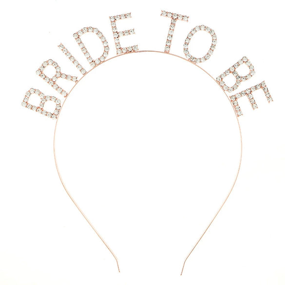 Bridal Crown Headband Shoulder Strap Badge 4Piece Set Polyester Simple Style