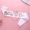 Bridal Crown Headband Shoulder Strap Veil Set Rose Gold Black 3Piece
