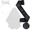 Bridal Crown Headband Shoulder Strap Veil Set Rose Gold Material