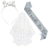 Bridal Crown Headband Shoulder Strap Veil Set Rose Gold Material