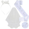 Bridal Crown Headband Shoulder Strap Veil Set Rose Gold Material