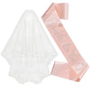 Bridal Crown Headband Shoulder Strap Veil Set Rose Gold Material