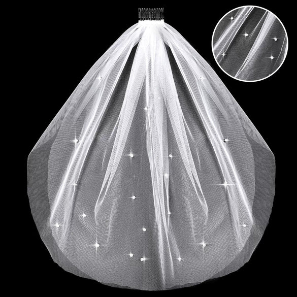Bridal Doublelayer Rhinestone Veil Shoulder Strap Set With Onion Shape And Hot Lettering Satin Semimanual And Semimechanical Ceremonial Belt