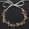 Bridal Hair Band Handmade Pearl Alloy Flower Headband For Women