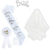 Bridal Hairband Shoulder Strap Veil Badge Suit Satin Alloy Handmade For Wedding