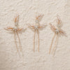 Bridal Hairpin Set With Rhinestone Pearl Leaf U Shaped Hairpin Handmade Hair Accessories