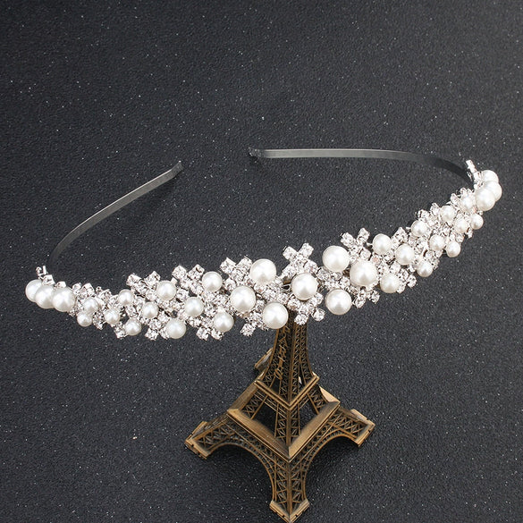 Bridal Headband Alloy Pearl Rhinestone Handmade Women's Accessories