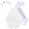 Bridal Headband Shoulder Strap Veil Set Satin Alloy Hairband Semimanual And Semimechanical