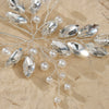 Bridal Headdress Handmade Pearl Ushaped Hairpin With Rhinestone And Leaf Pattern