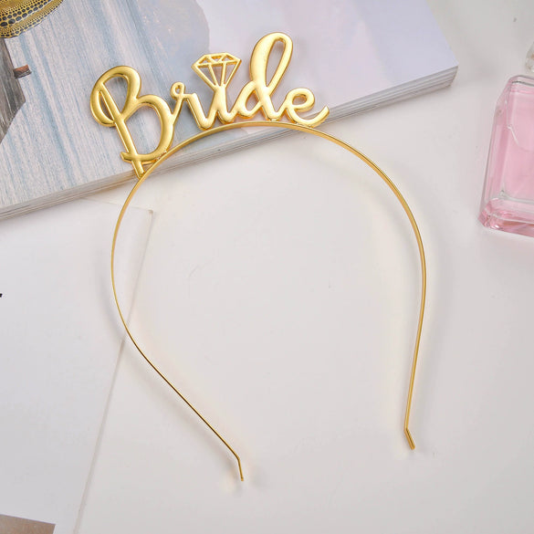 Bridal Headwear Hair Accessories Alloy Letter Style Electroplated Wedding Crown Headband