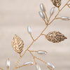 Bridal Headwear Handwoven Pearl Headband Forest Fairy Style With Leaf Pattern For Women And Kids