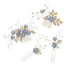 Bridal Headwear New Forest Blue Flower Hair Comb Knot Wedding Accessories