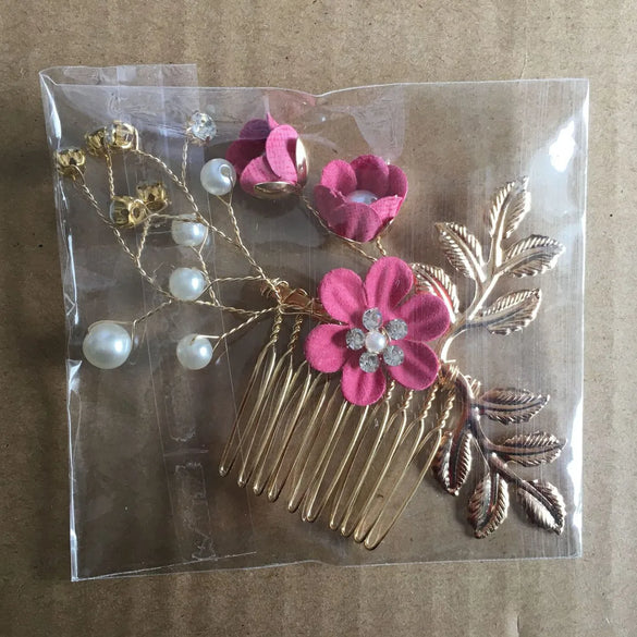 Bridal Headwear New Forest Blue Flower Hair Comb Knot Wedding Accessories