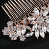 Bridal Jewelry Alloy Flower Hair Comb With Electroplating Treatment