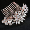 Bridal Jewelry Alloy Flower Hair Comb With Electroplating Treatment