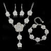 Bridal Jewelry Alloy Flowers Pattern Electroplated Three Piece Set