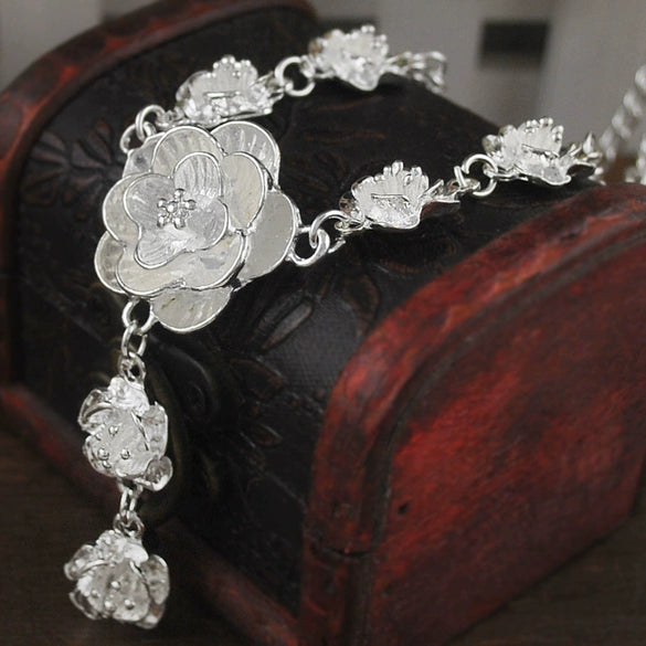 Bridal Jewelry Alloy Flowers Pattern Electroplated Three Piece Set