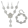 Bridal Jewelry Alloy Flowers Pattern Electroplated Three Piece Set